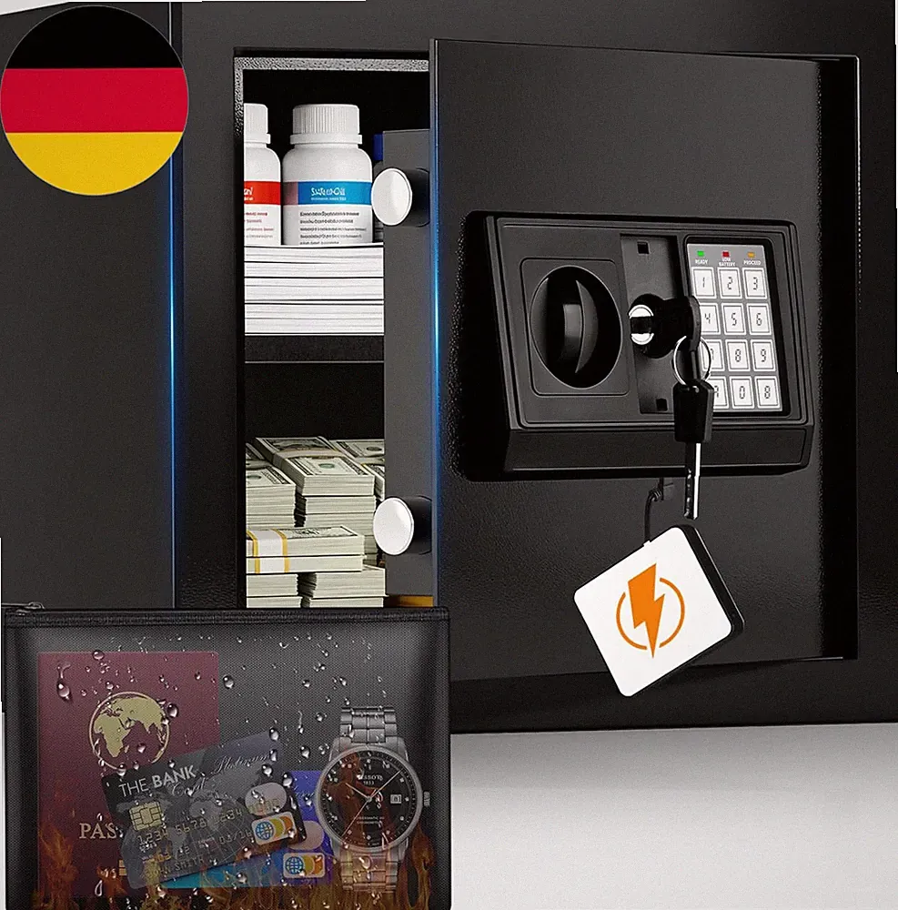 Digitaler Safe Tresor Für Zuhause Mit Feuerfester Tasche, 40L Möbeltresor Mit Ab