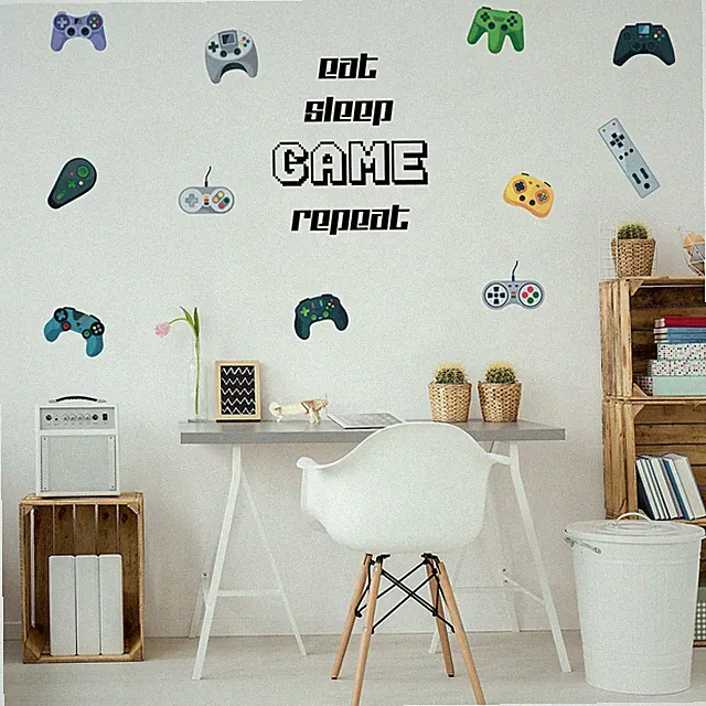 DIN A4 Wandtattoo Teenager Jugendzimmer Folie Sticker hochwertig Gamer#2 Y065-03