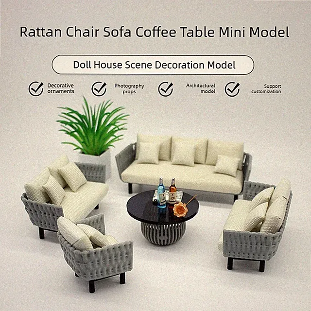 Diorama 1:18/24/32 Sofa Couchtisch Modell Zubehör Garage Szene Möbel Set Display