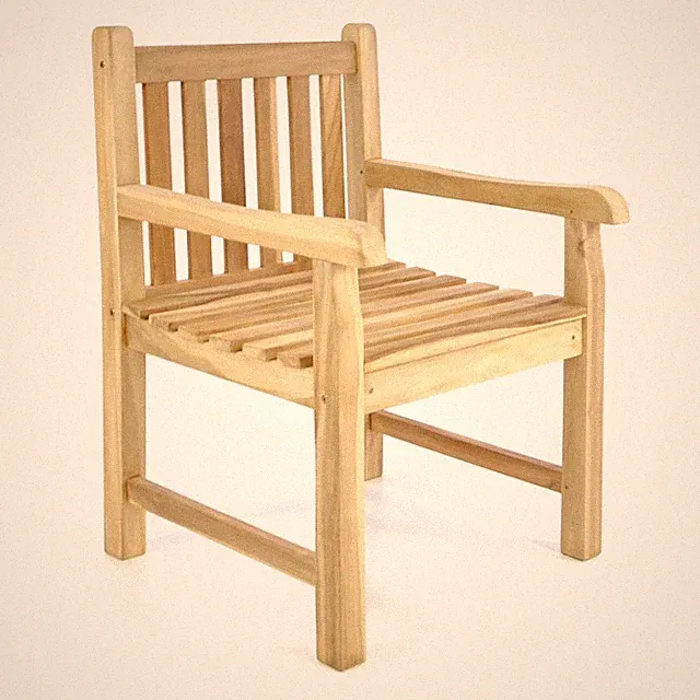 DIVERO Gartenstuhl Gartensessel im Landhausstil Teak Holz unbehandelt rustikal