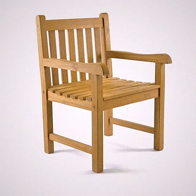 DIVERO Gartenstuhl Gartensessel im Landhausstil Teak Holz vorbehandelt rustikal