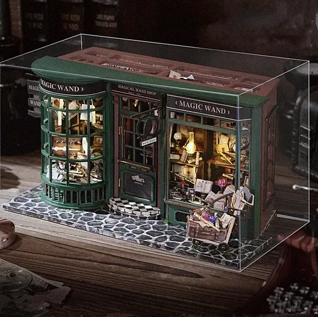 DIY Holzpuppenhaus Bausatz mit Möbeln Retro Kinder Spielzeug