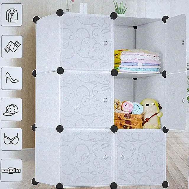 DIY Kleiderschrank Kunststoff Standregal Schrank Regalsystem Garderobe Schrank