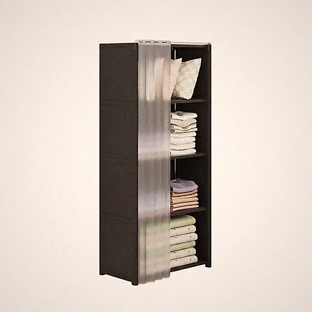 DIY Kleiderschrank platzsparend Kleiderregal mit Vorhang leicht für Wohnheim