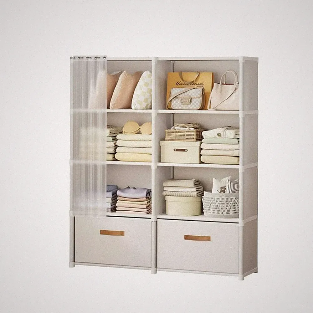 DIY Kleiderschrank platzsparend offener Kleiderschrank leicht für Schlafzimmer
