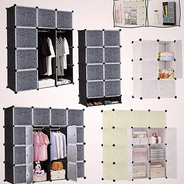 DIY Kleiderschrank Schrank Regalsystem Steckregal Garderobe Schuhregal Schrank
