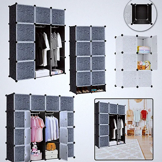 DIY Kleiderschrank Schrank Regalsystem Steckregal Garderobe Schuhregal Schrank