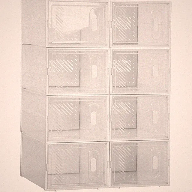 DIY Schuhbox Aufbewahrungsbox mit 8 Fächern 8er Pack Schuhkartons Transparent