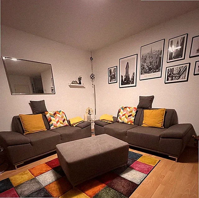 DOMO-Collection Couchgarnitur 3-tlg 3- & 2-Sitzer + Hocker, Polyester, grau