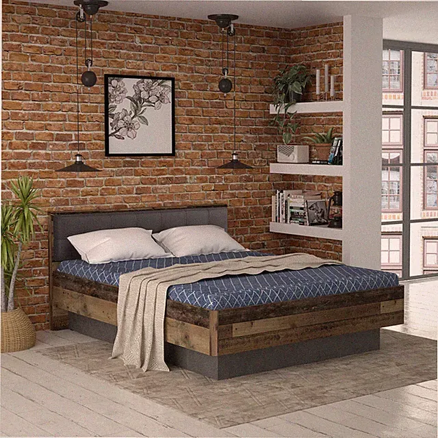 Doppelbett CLIF 160 x 200 cm Optik: Old Wood Vintage von Forte