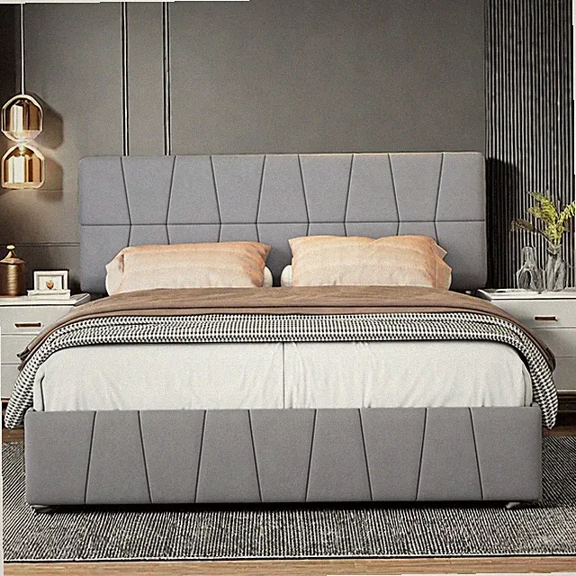 Doppelbett Polsterbett 160x200cm aus Samt Bettrahmen mit 4 stauraum Schubladen
