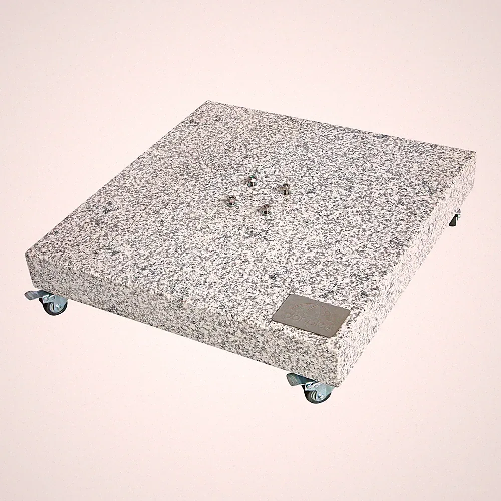 Doppler Granitplatte mit Rollen, Sockel für Sonnenschirm, 140 kg, 80 x 80 x 8 cm