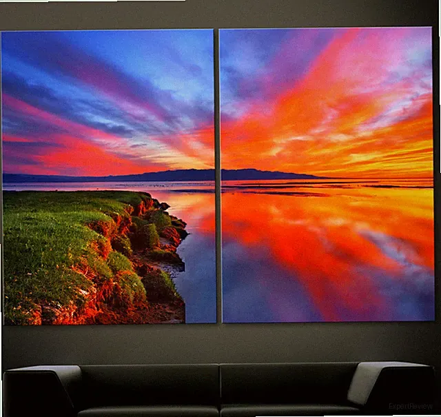 DREAMLAND Abstrakt Leinwand Bild Rot Schwarz Blau Modern über Sofa Wandbild XXL