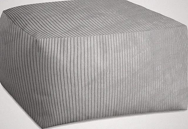DreamRoots Pouf Hocker Cord 70x70x40cm – Bequemer Hocker für Wohnzimmer