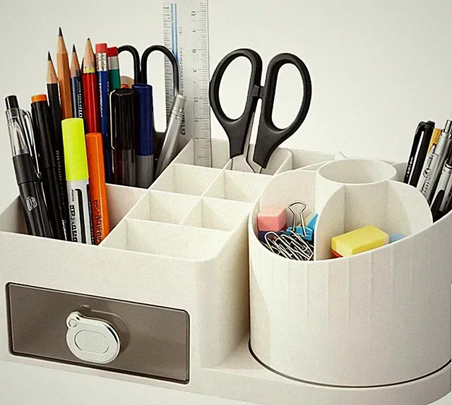Drehbarer Schreibtischorganisator, Schreibtisch Organizer kinder mit 15 Fächern