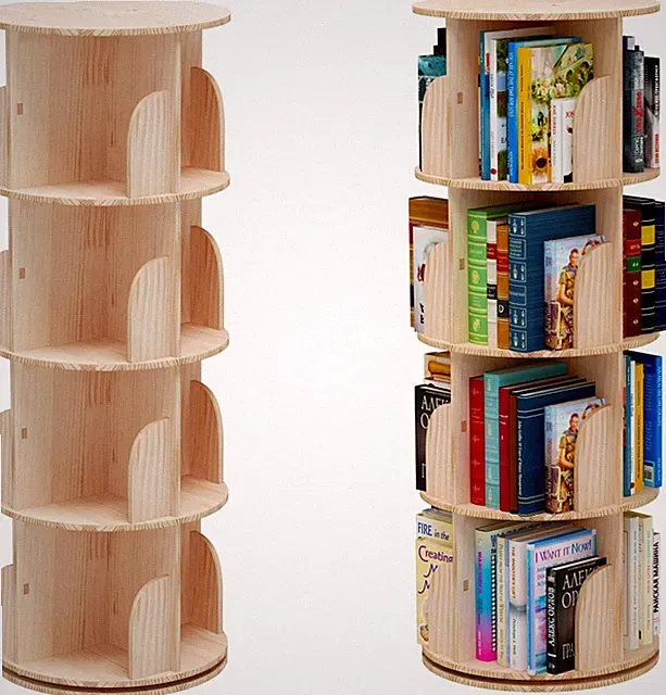 Drehbares Bücherregal 360 Grad 4 Böden