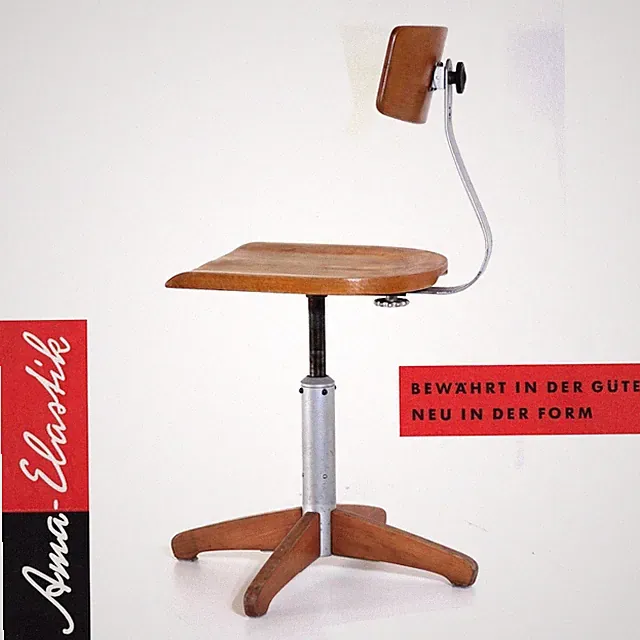 Drehstuhl Ama Elastik Mod. 364 Deutscher Werkbund Bauhaus Industrie Design Loft