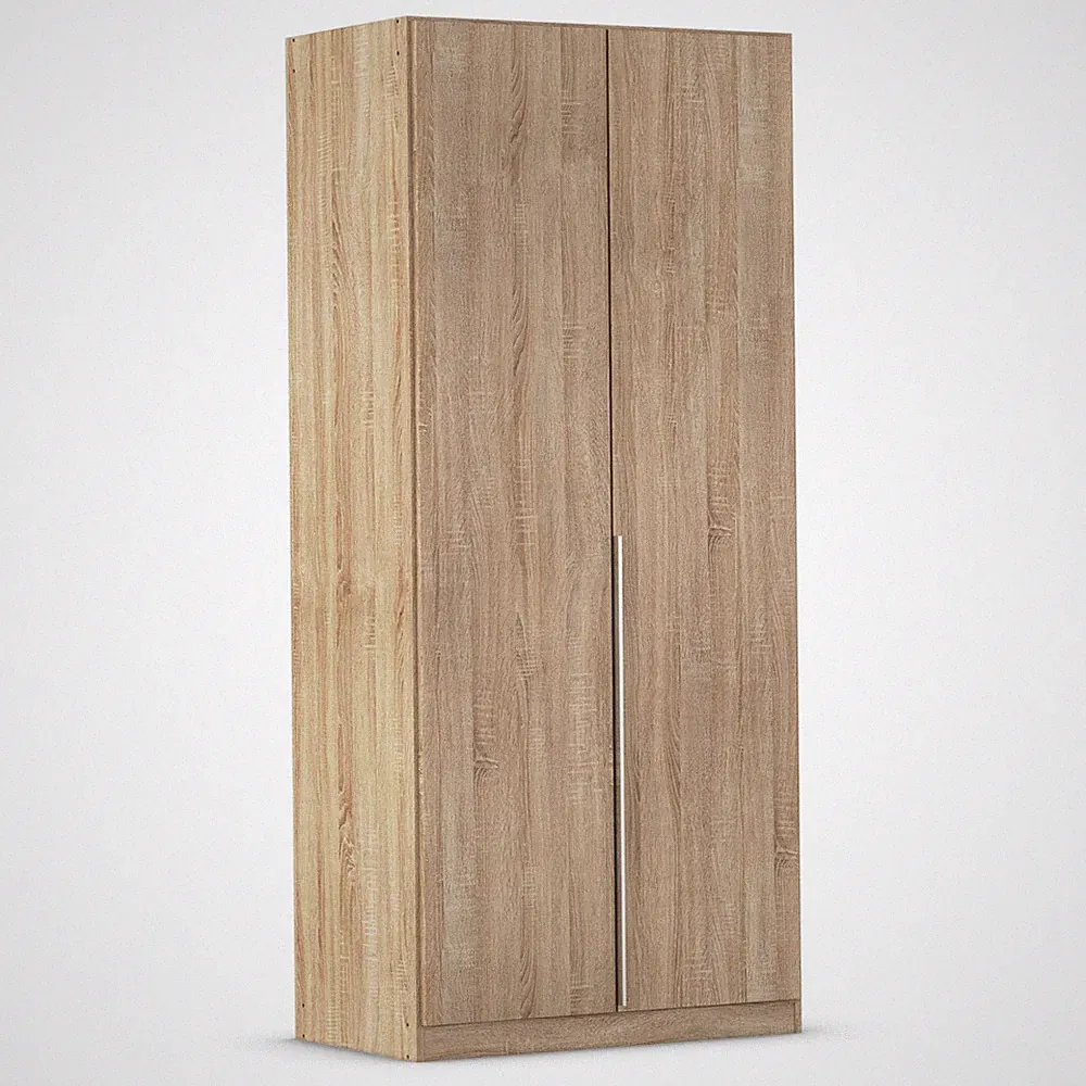Drehtürenschrank - Eiche Sonoma - 2-türig - 91x210 cm Kleiderschrank Schrank