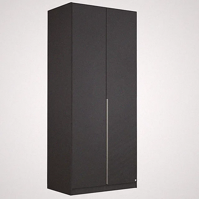 Drehtürenschrank - grau metallic - 2-türig - 91x210 cm Kleiderschrank Schrank