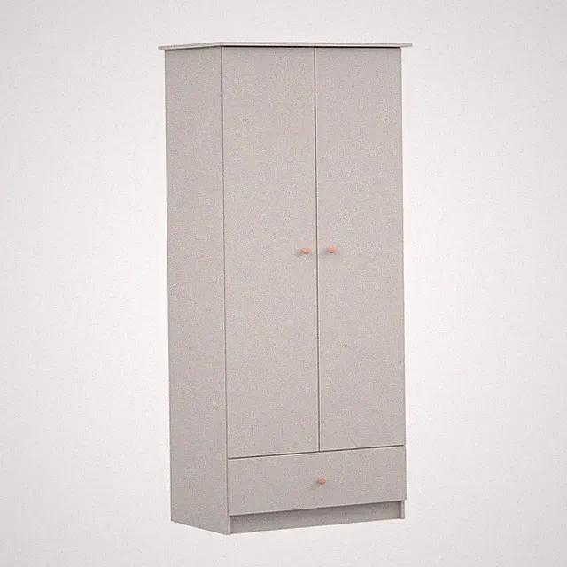 Drehtürenschrank ,Kleiderschrank Für Kinderzimmer OLAF II 2D Kaschmir 85 cm