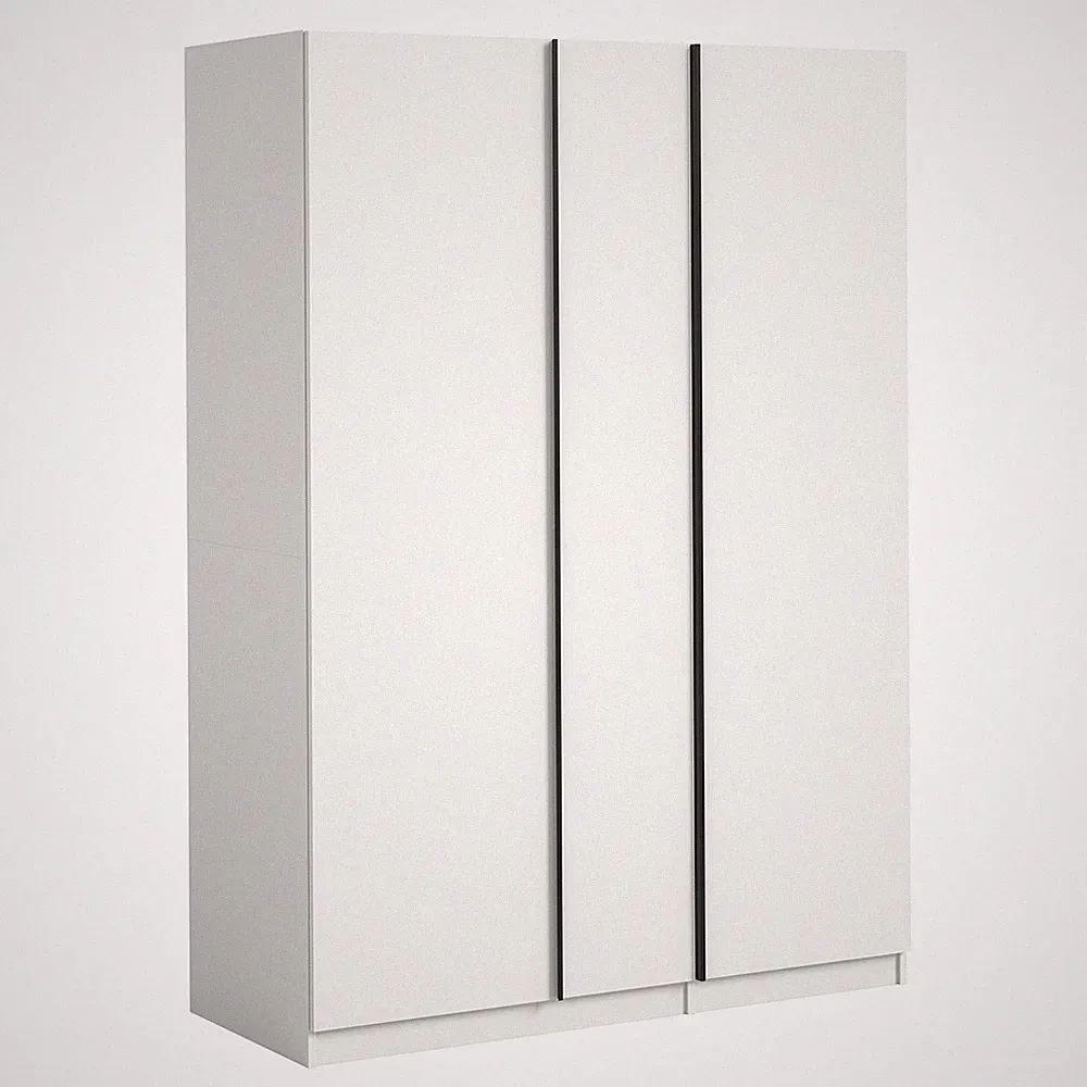 Drehtürenschrank OAKLAND - weiß - 3-türig - 130 cm Kleiderschrank Schrank