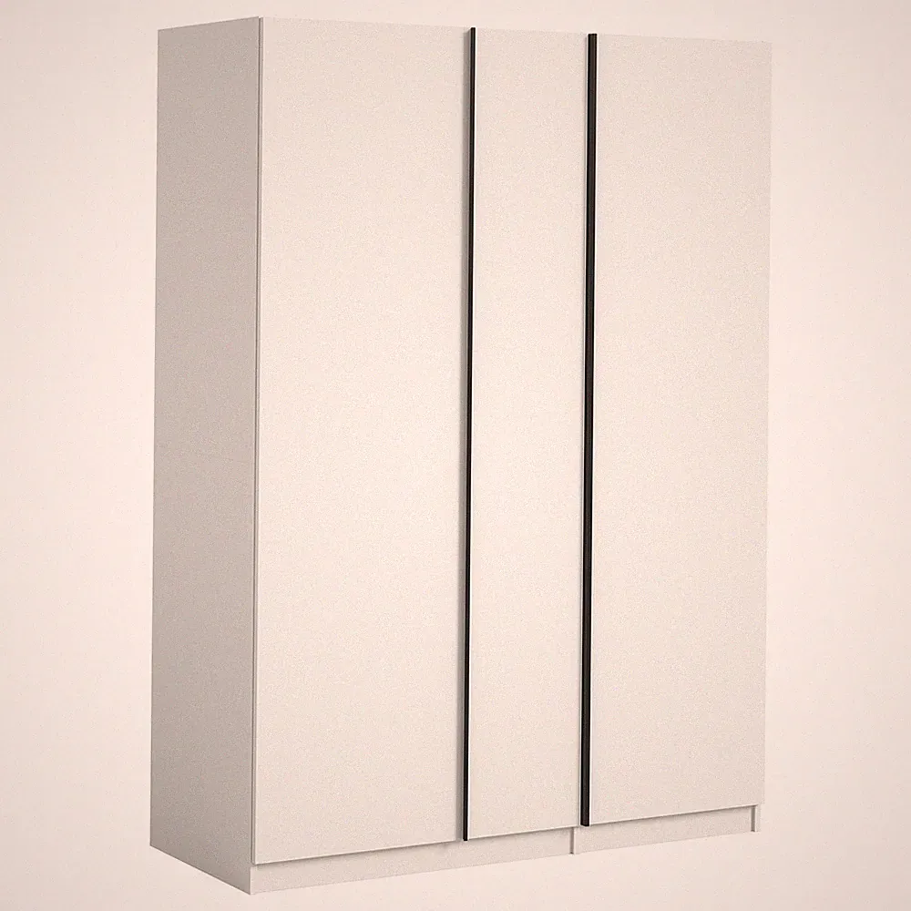 Drehtürenschrank OAKLAND - weiß - 3-türig - 130 cm Kleiderschrank Schrank