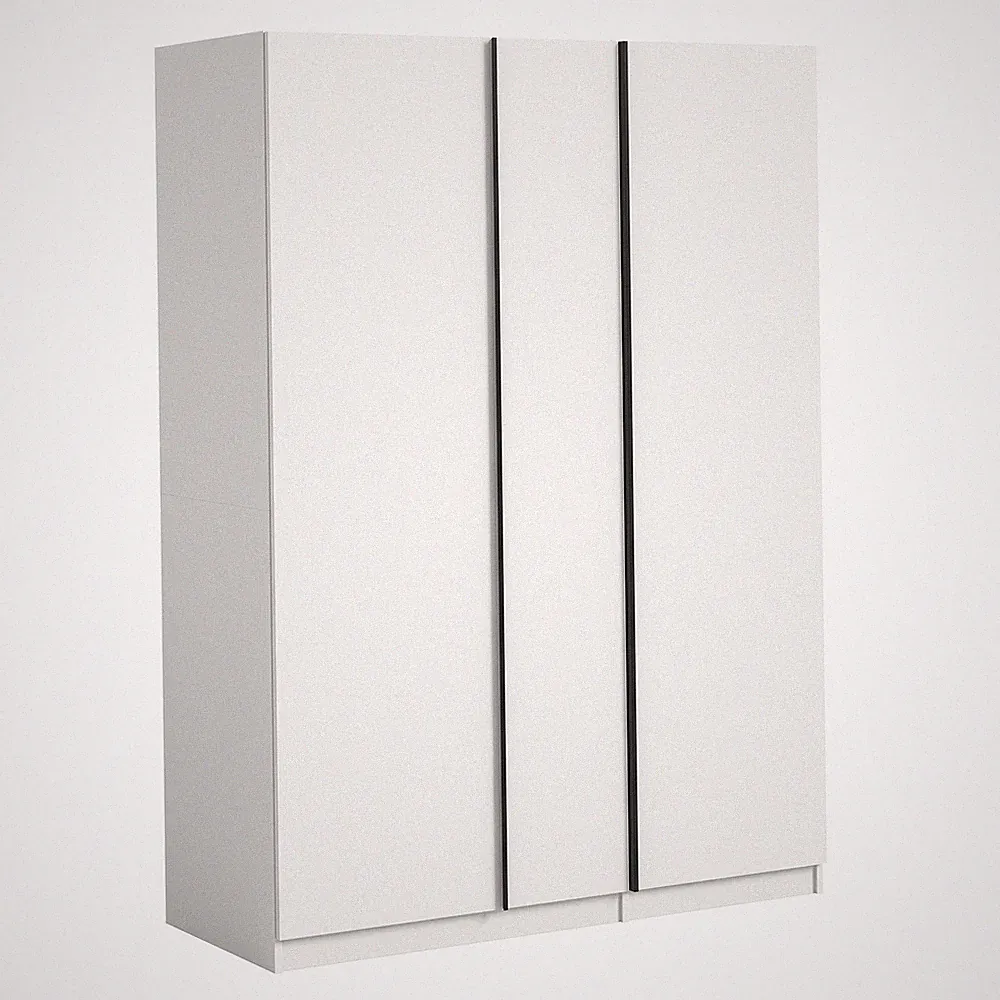 Drehtürenschrank OAKLAND - weiß - 3-türig - 130 cm Kleiderschrank Schrank
