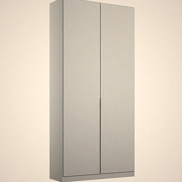 Drehtürenschrank - seidengrau - 2-türig - 91x229 cm Kleiderschrank Schrank