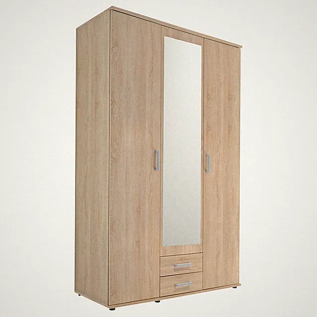 Drehtürenschrank - Sonoma Eiche - Spiegel - 195 cm Kleiderschrank Schrank
