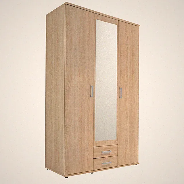 Drehtürenschrank - Sonoma Eiche - Spiegel - 195 cm Kleiderschrank Schrank