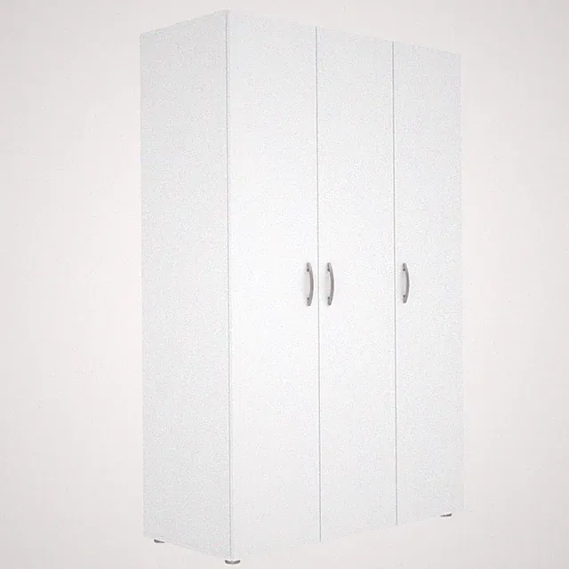 Drehtürenschrank - weiß - 3-türig - 111 cm Kleiderschrank Schrank