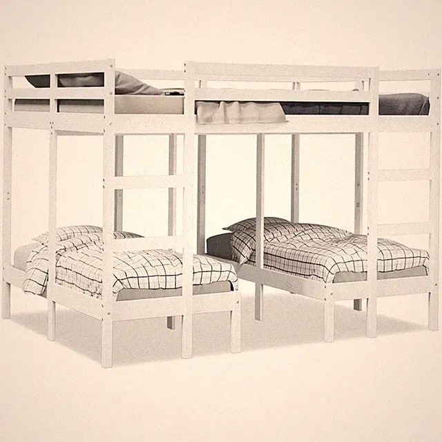 Dreifach Etagenbett Holzbett Kinderbett Bett Lattenrost Massivholz Kiefer vidaXL