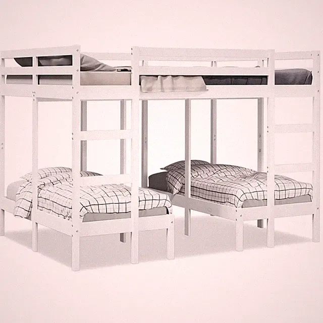 Dreifach Etagenbett Holzbett Kinderbett Bett Lattenrost Massivholz Kiefer vidaXL