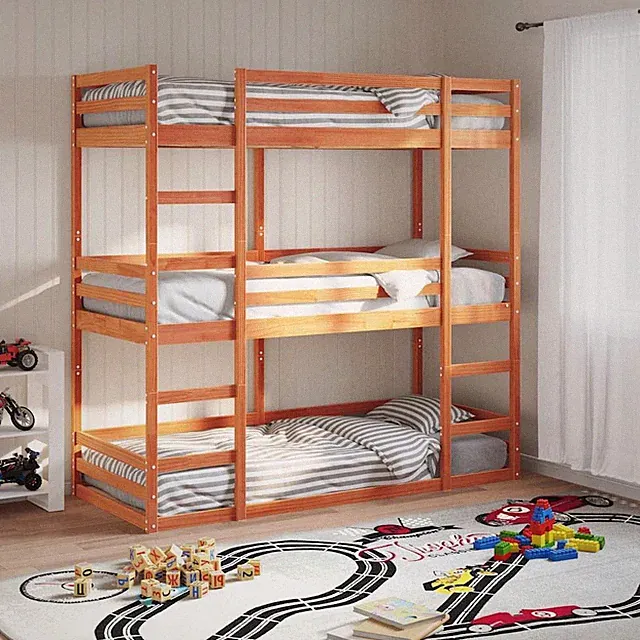 Dreifach Etagenbett Kinderbett Hoch Stock Holz Bett Massivholz Kiefer vidaXL