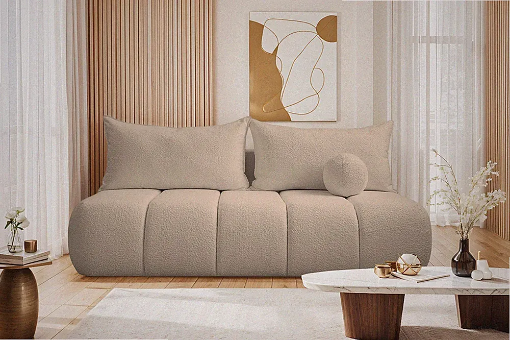 Dreisitziges Sofa PIANO mit Schlaffunktion Beige