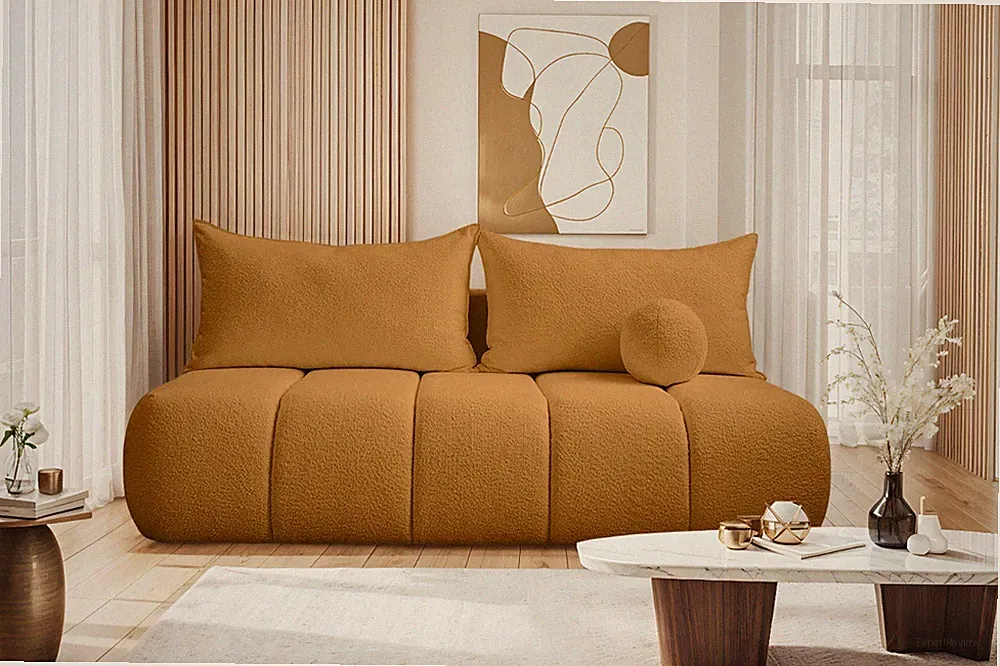 Dreisitziges Sofa PIANO mit Schlaffunktion Golden