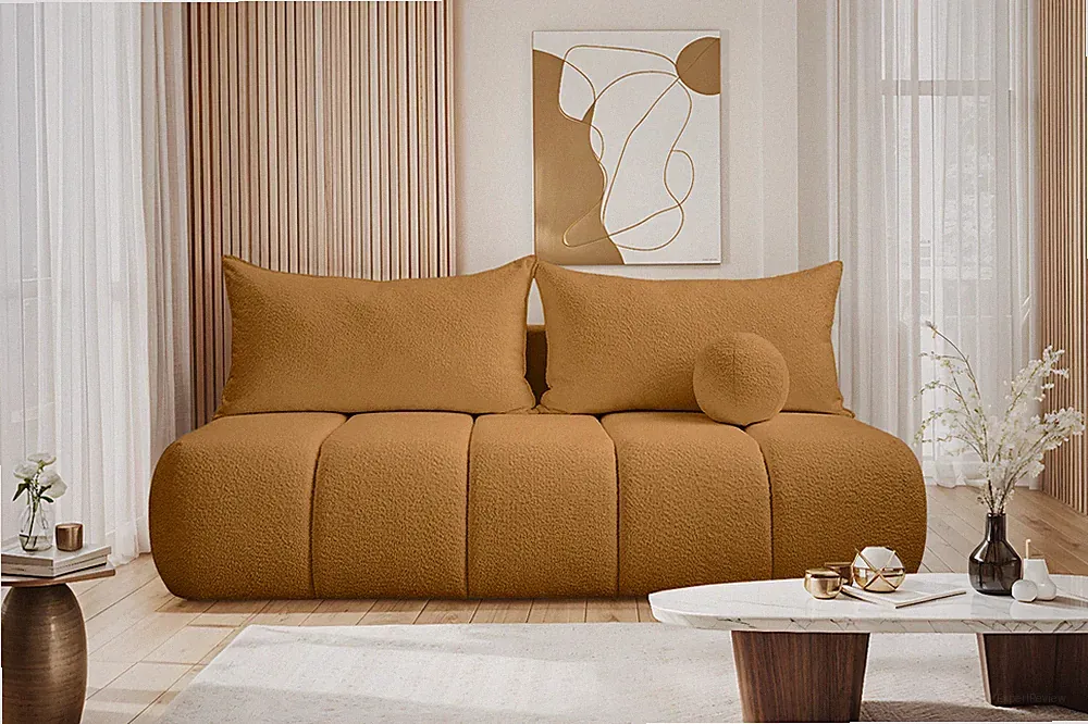 Dreisitziges Sofa PIANO mit Schlaffunktion Golden
