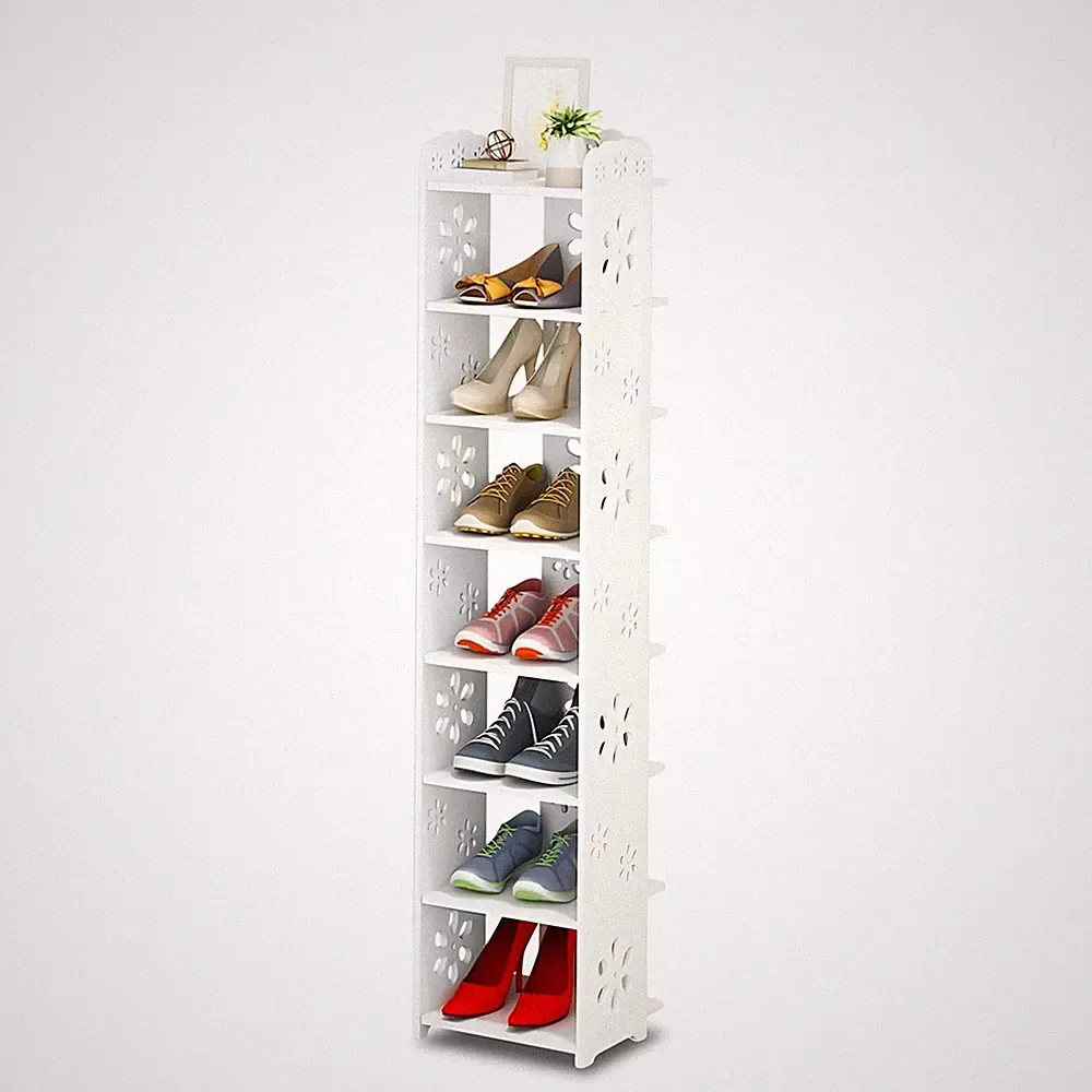 Dripex Schuhregal schmal 8 Ebenen Verstellbarer Standregal Schuhablage