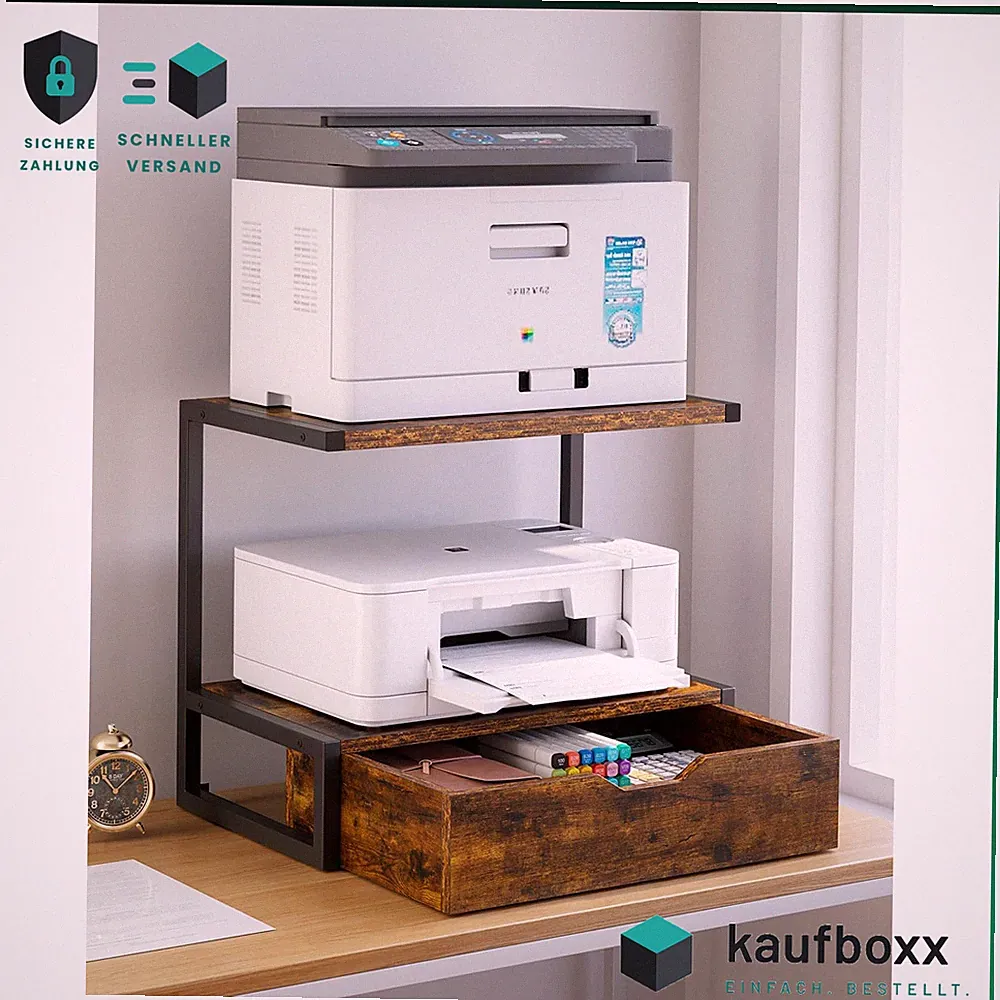 Drucker Stand 2-Tier mit Speicher Regal Multifunktions Schreibtisch Organizer