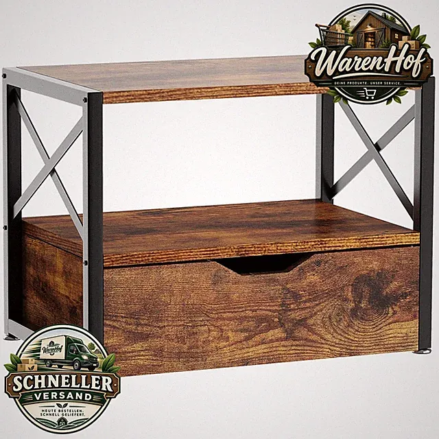 Drucker Stand Holz 2 Tier Schreibtisch-Organizer mit Schublade für Home Office