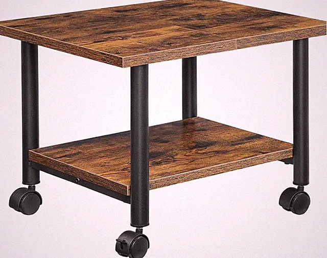 Druckertisch mit arretierbaren Rädern, 2 Ebenen, Industrie-Design, Rollcontai...