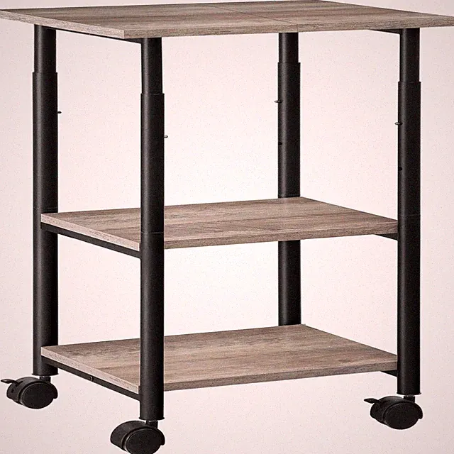 Druckertisch Rollbar 3 Ebenen 48,5x40 cm Möbel für Büro Homeoffice