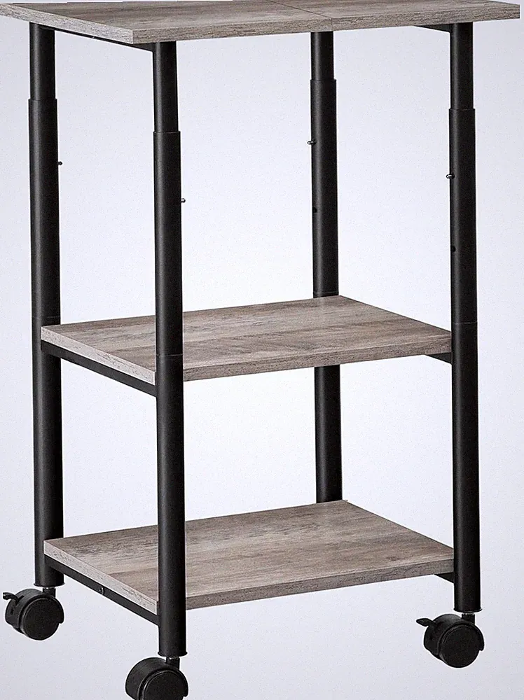Druckertisch Rollwagen 3 Ebenen 48x40 cm mit Rollen Bürowagen Beistelltisch Büro