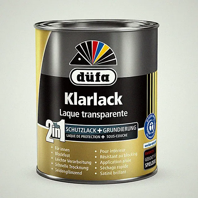 düfa 2in1 Klarlack Seidenglänzend – Schutzlack & Grundierung für Holz