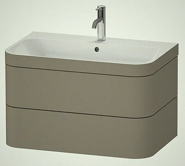 Duravit Happy D.2 Plus c-bonded Komplett-Set wandhängend mit 2 Auszügen mit 1...
