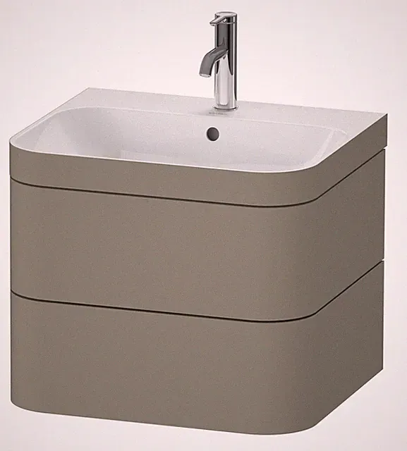 Duravit Happy D.2 Plus c-bonded Komplett-Set wandhängend mit 2 Auszügen mit 1...