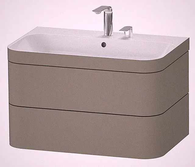 Duravit Happy D.2 Plus c-bonded Komplett-Set wandhängend mit 2 Auszügen mit 2...