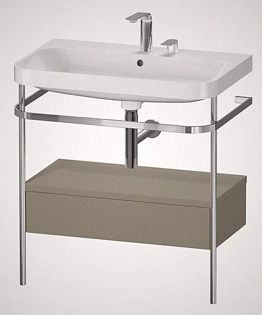 Duravit Happy D.2 Plus c-shaped Komplett-Set bodenstehend mit Metallkonsole...