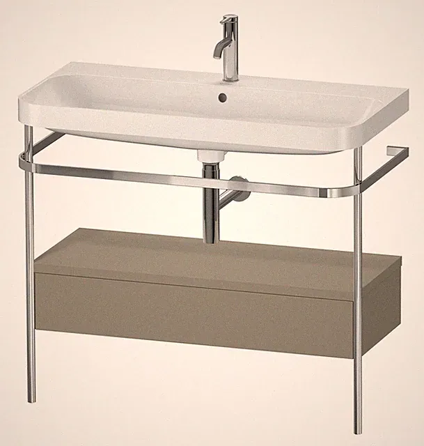 Duravit Happy D.2 Plus c-shaped Komplett-Set mit Metallkonsole und...
