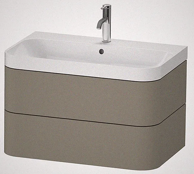 Duravit Happy D.2 Plus c-Shaped Komplett-Set wandhängend mit 2 Auszügen mit 1...